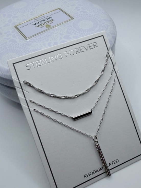 Sterling Forever Jewelry - LOTTIE CZ LAYERED CHAIN NECKLACE NWT